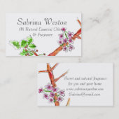 Carte De Visite Dessin botanique en fleurs de cerisier (Devant / Derrière)