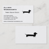 Carte De Visite Dessin Dachshund long amusant (Devant / Derrière)
