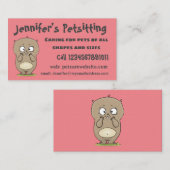 Carte De Visite Dessin d'adorable hamster (Devant / Derrière)