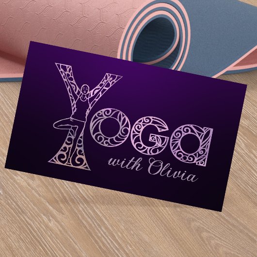 Carte De Visite Dessin d'art en pots de yoga