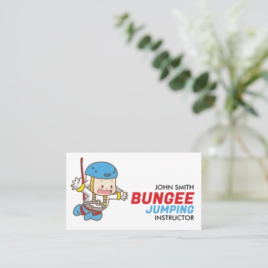 Carte De Visite Dessin de Bunjee - Instructeur de saut de Bungee (Debout devant)