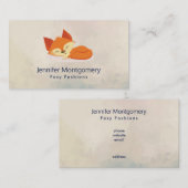 Carte De Visite Dessin de caricature orange mignon d'un Dormir de (Devant / Derrière)