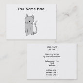 Carte De Visite Dessin de chat gris. (Devant / Derrière)