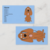 Carte De Visite Dessin de chien Brown. Hound. (Devant / Derrière)