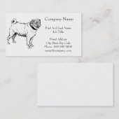 Carte De Visite Dessin de chien élégant Carlin mignon (Devant / Derrière)
