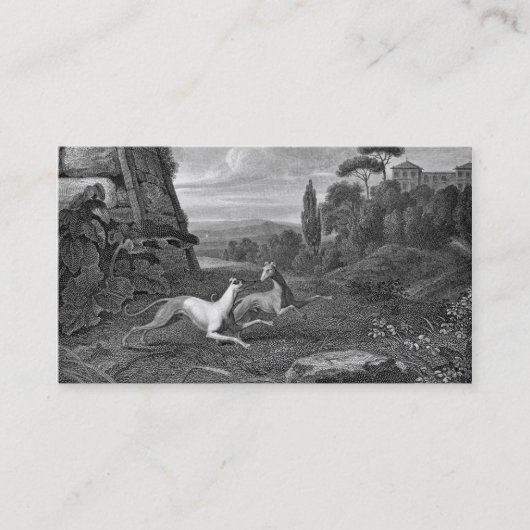 Carte De Visite Dessin de Chien gris italien (Devant)