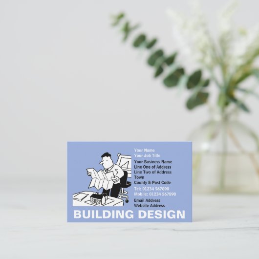 Carte De Visite Dessin de conception de construction (Debout devant)