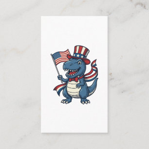 Carte De Visite Dessin de dinosaure patriotique vintage pour t-shi