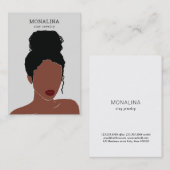 Carte De Visite Dessin de femme | Écran moderne de bijoux à oreill (Devant / Derrière)