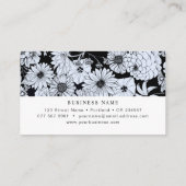 Carte De Visite Dessin de fleurs, fleurs noires et blanches (Dos)