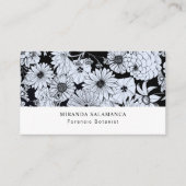 Carte De Visite Dessin de fleurs, fleurs noires et blanches (Devant)