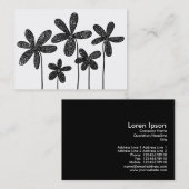 Carte De Visite Dessin de fleurs simples (Devant / Derrière)