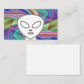 Carte De Visite Dessin de ligne Alien gris (Devant / Derrière)