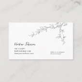 Carte De Visite Dessin de ligne végétale Fleur sauvage du pays (Dos)