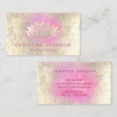 Carte De Visite dessin de lotus en feuille d'or (Devant / Derrière)