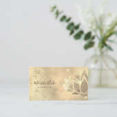 Carte De Visite dessin de lotus en feuille d'or (Debout devant)