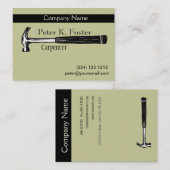 Carte De Visite Dessin de marteau artistique du menuisier de const (Devant / Derrière)