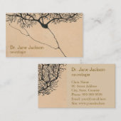 Carte De Visite Dessin de neurone Purkinje - Neurologue Sepia (Devant / Derrière)