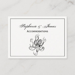 Carte De Visite Dessin de pieuvre vintage stylisé #1