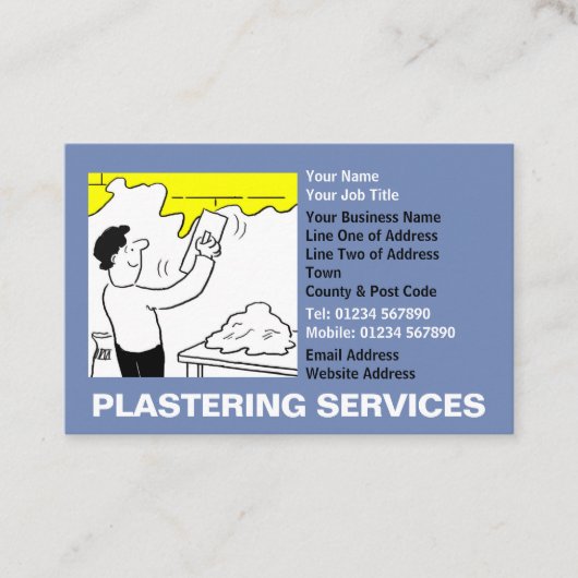 Carte De Visite Dessin de Plastering Services (Devant)