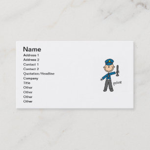 Carte De Visite Dessin de policier bonhomme allumette