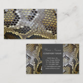 Carte De Visite dessin de serpent motif gris-noir beige (Devant / Derrière)