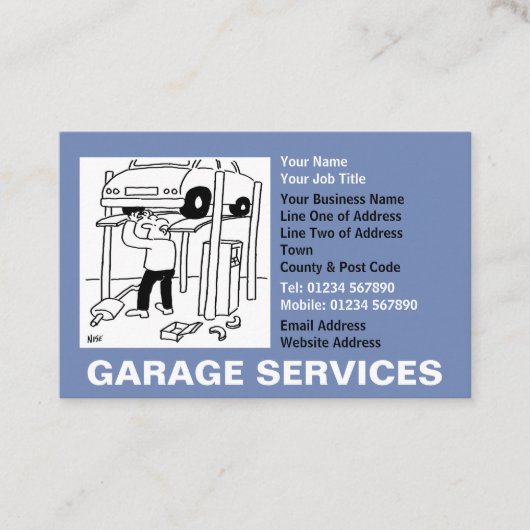 Carte De Visite Dessin de services de garage (Devant)