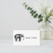 Carte De Visite Dessin d'éléphant vintage (Debout devant)