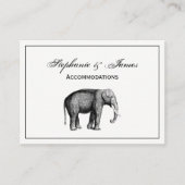 Carte De Visite Dessin d'éléphant vintage (Devant)
