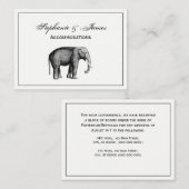 Carte De Visite Dessin d'éléphant vintage (Devant / Derrière)