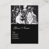 Carte De Visite Dessin d'encre blanche noire pour filles ANATOLIEN (Devant)