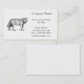 Carte De Visite Dessin d'encre élégante de loup gris (Devant / Derrière)