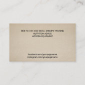 Carte De Visite Dessin des gants d'entraîneur de boxe (Dos)