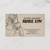 Carte De Visite Dessin des gants d'entraîneur de boxe (Devant)