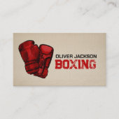 Carte De Visite Dessin des gants d'entraîneur de boxe (Devant)