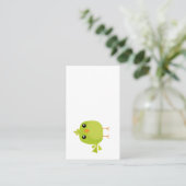 Carte De Visite Dessin d'oiseau vert (Debout devant)