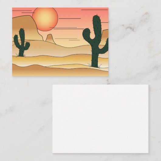 Carte De Visite Dessin du désert (Devant / Derrière)