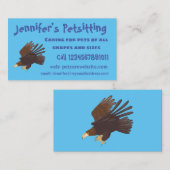 Carte De Visite dessin humoristique d'aigle royal (Devant / Derrière)