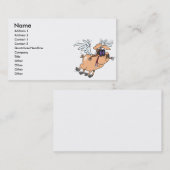 Carte De Visite dessin humoristique flyer cochon volant (Devant / Derrière)