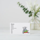 Carte De Visite dessin humoristique jogger rhino (Debout devant)