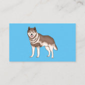 Carte De Visite dessin humoristique sibérien husky (Dos)