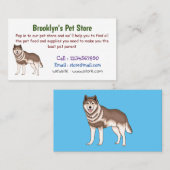 Carte De Visite dessin humoristique sibérien husky (Devant / Derrière)