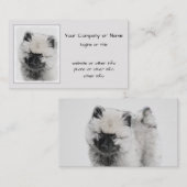 Carte De Visite Dessin Keeshond Chiot - Joli dessin original Chien (Devant / Derrière)