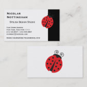 Carte De Visite Dessin mignon de coccinelle (Devant / Derrière)