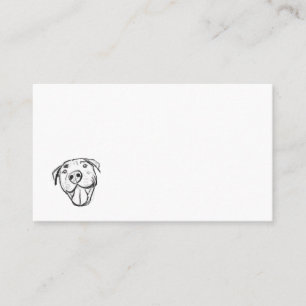 Carte De Visite dessin pitbull simple amoureux des chiens noir bla