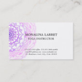 Carte De Visite Dessin pourpre de Bohème tribal de mandala (Dos)