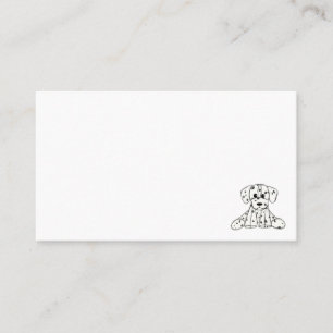 Carte De Visite Dessin simple de contour de chien en peluche dalma