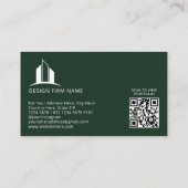Carte De Visite Dessin technique d'architecte Sketch | Vert (Dos)