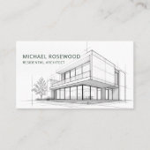 Carte De Visite Dessin technique d'architecte Sketch | Vert (Devant)