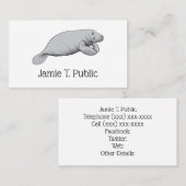 Carte De Visite Dessin vintage Manate (Devant / Derrière)